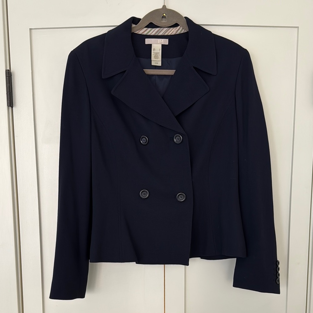 Women's Navy Double-Breasted Jacket